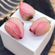 Подвеска Роза в эпоксидной смоле №22, цвет золото ~ 24-28 мм