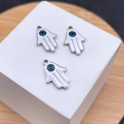 Подвеска рука Фатимы (Хамса) сталь 12 мм, цвет серебро