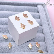 Подвеска Рука Фатимы с цирконом, цвет золото 12х9 мм