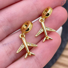 Подвеска самолет, цвет золото 14 мм