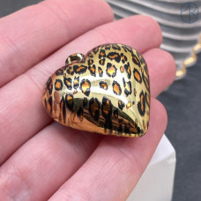 Подвеска сердца леопард, цвет золото 33х31 мм