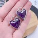 Подвеска сердце аметист, цвет серебро 20х20