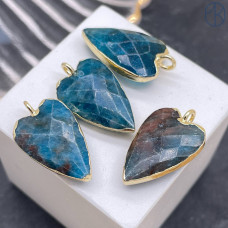 Подвеска сердце апатит, цвет золото 20х13 мм