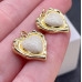 Подвеска сердце белая эмаль, цвет золото 18х16 мм 
