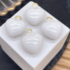 Подвеска сердце черная эмаль, цвет золото 14 мм 