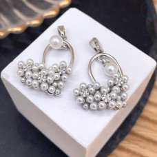 Подвеска сердце цирконы, цвет серебро 17 мм