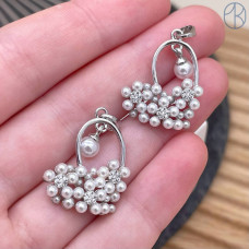 Подвеска сердце цирконы, цвет серебро 17 мм