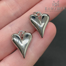 Подвеска сердце, цвет серебро 12х16 мм 