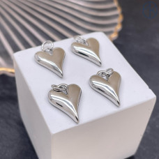 Подвеска сердце, цвет серебро 16х12 мм 