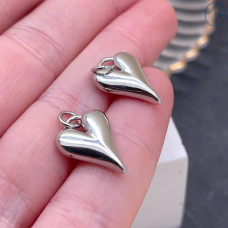 Подвеска сердце, цвет серебро 16х12 мм 