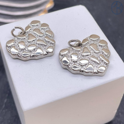 Подвеска сердце, цвет серебро 17х19 мм 