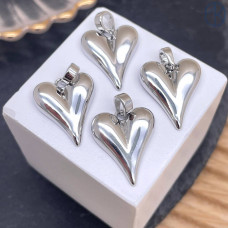 Подвеска сердце, цвет серебро 18 мм