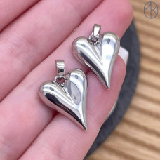 Подвеска сердце, цвет серебро 18 мм