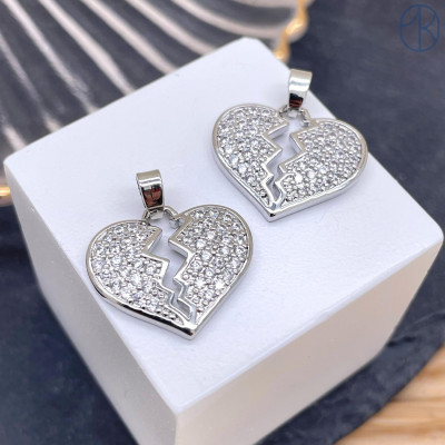 Подвеска сердце, цвет серебро 18х19 мм 