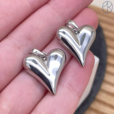 Подвеска сердце, цвет серебро 20 мм