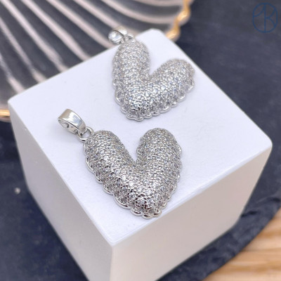 Подвеска сердце, цвет серебро 20х18 мм 