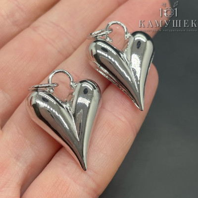 Подвеска сердце, цвет серебро 20х27 мм