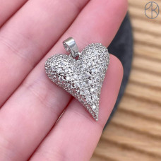 Подвеска сердце, цвет серебро 22х20 мм