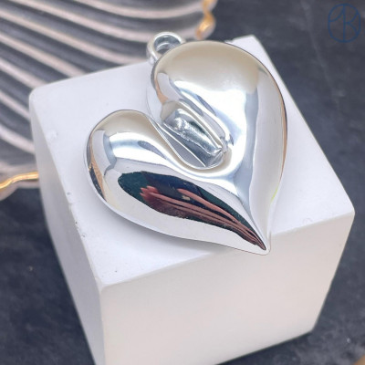 Подвеска сердце, цвет серебро 37х33 мм 