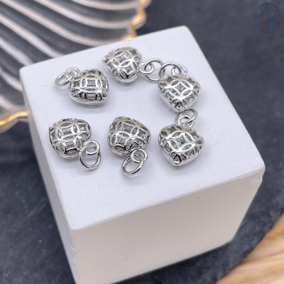 Подвеска сердце, цвет серебро 8 мм