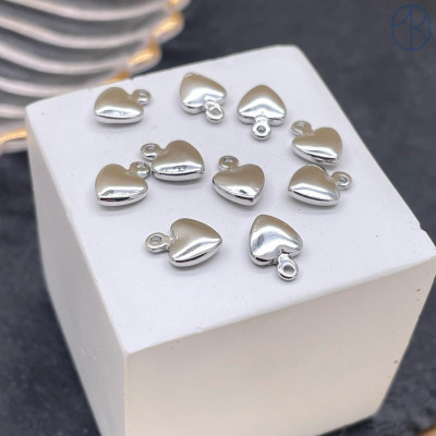 Подвеска сердце, цвет серебро 9х6 мм 