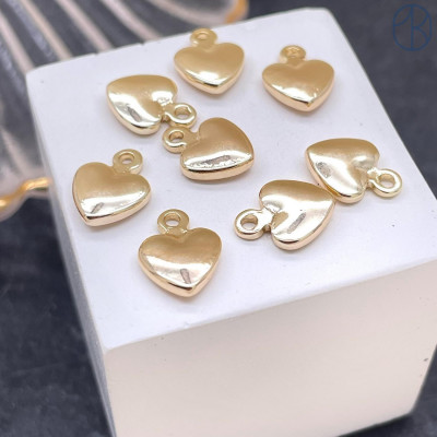 Подвеска сердце, цвет золото 11х8 мм 