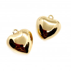 Подвеска сердце, цвет золото 15х16 мм