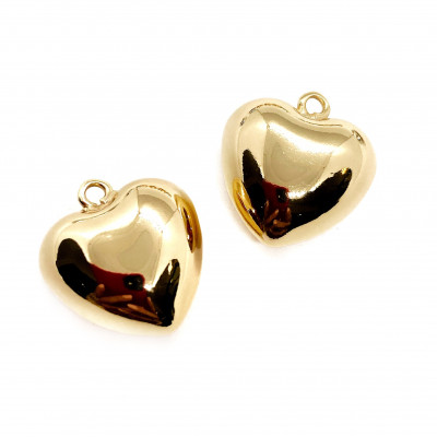 Подвеска сердце, цвет золото 15х16 мм