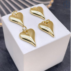 Подвеска сердце, цвет золото 16х12 мм 