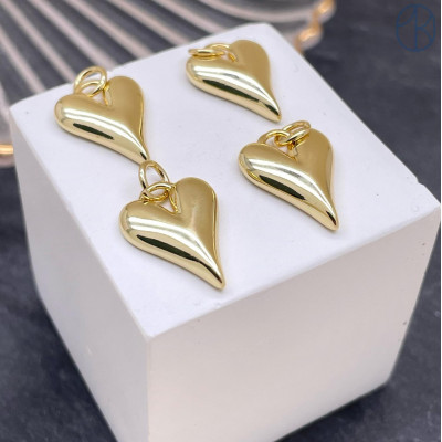 Подвеска сердце, цвет золото 16х12 мм 