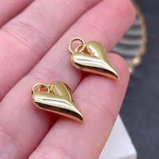 Подвеска сердце, цвет золото 16х12 мм 