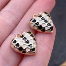 Подвеска сердце, цвет золото 17 мм