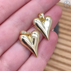 Подвеска сердце, цвет золото 18 мм