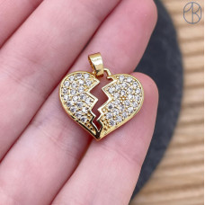 Подвеска сердце, цвет золото 18х19 мм 