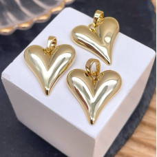 Подвеска сердце, цвет золото 20 мм