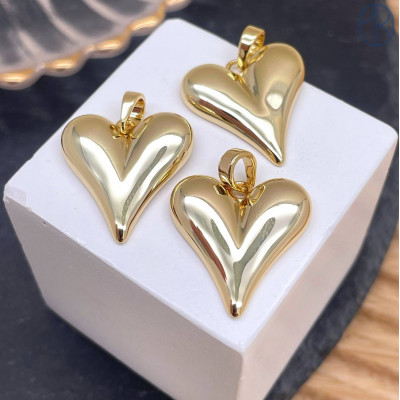 Подвеска сердце, цвет золото 20 мм