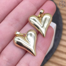 Подвеска сердце, цвет золото 20 мм