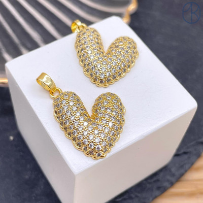 Подвеска сердце, цвет золото 20х18 мм 