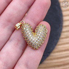 Подвеска сердце, цвет золото 20х18 мм 