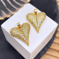 Подвеска сердце, цвет золото 22х20 мм