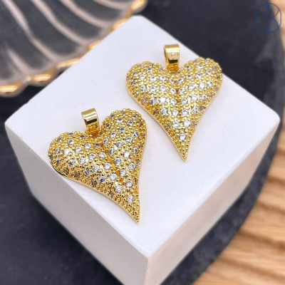 Подвеска сердце, цвет золото 22х20 мм