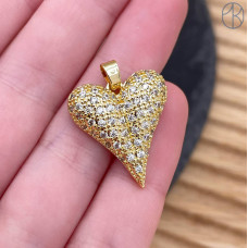 Подвеска сердце, цвет золото 22х20 мм