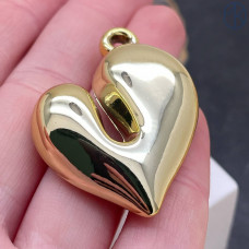 Подвеска сердце, цвет золото 37х33 мм 