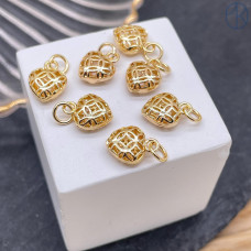 Подвеска сердце, цвет золото 8 мм