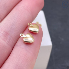 Подвеска сердце, цвет золото 9х6 мм 