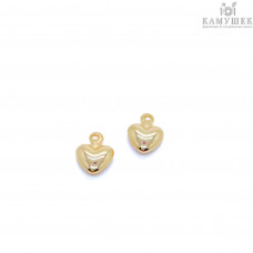 Подвеска сердце, цвет золото 9х6 мм 