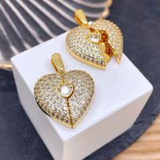 Подвеска сердце двойное, цвет золото 20х18 мм 