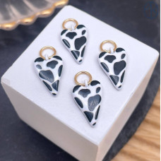 Подвеска сердце эмаль №1, цвет золото 15 мм