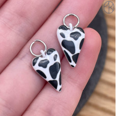 Подвеска сердце эмаль №2, цвет серебро 15 мм