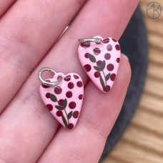 Подвеска сердце эмаль №3, цвет серебро 15 мм